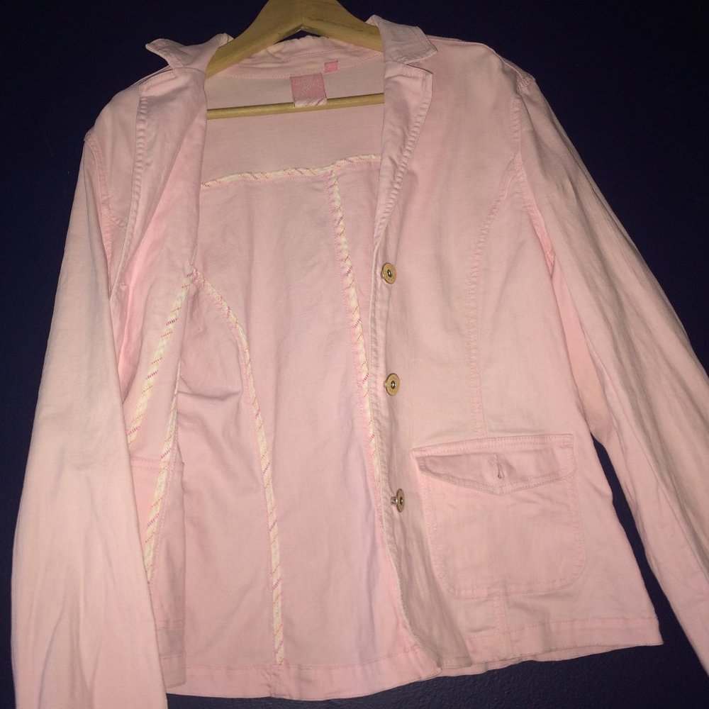 Lady Hathaway Denim Blazer Back Slit Jacket - Picture 6 of 11